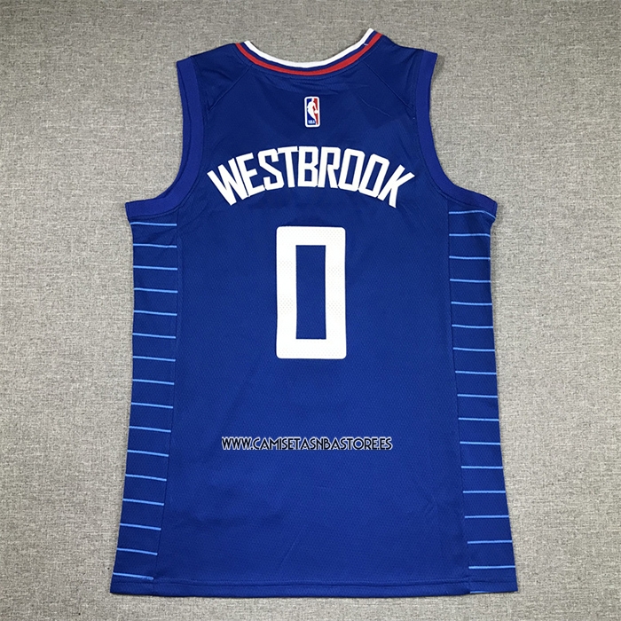 Russell Westbrook NO 0 Camiseta Los Angeles Clippers Icon 2022-23 Azul